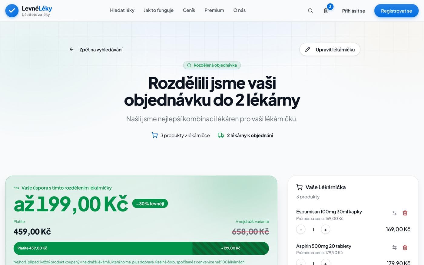 Porovnání košíku zdarma