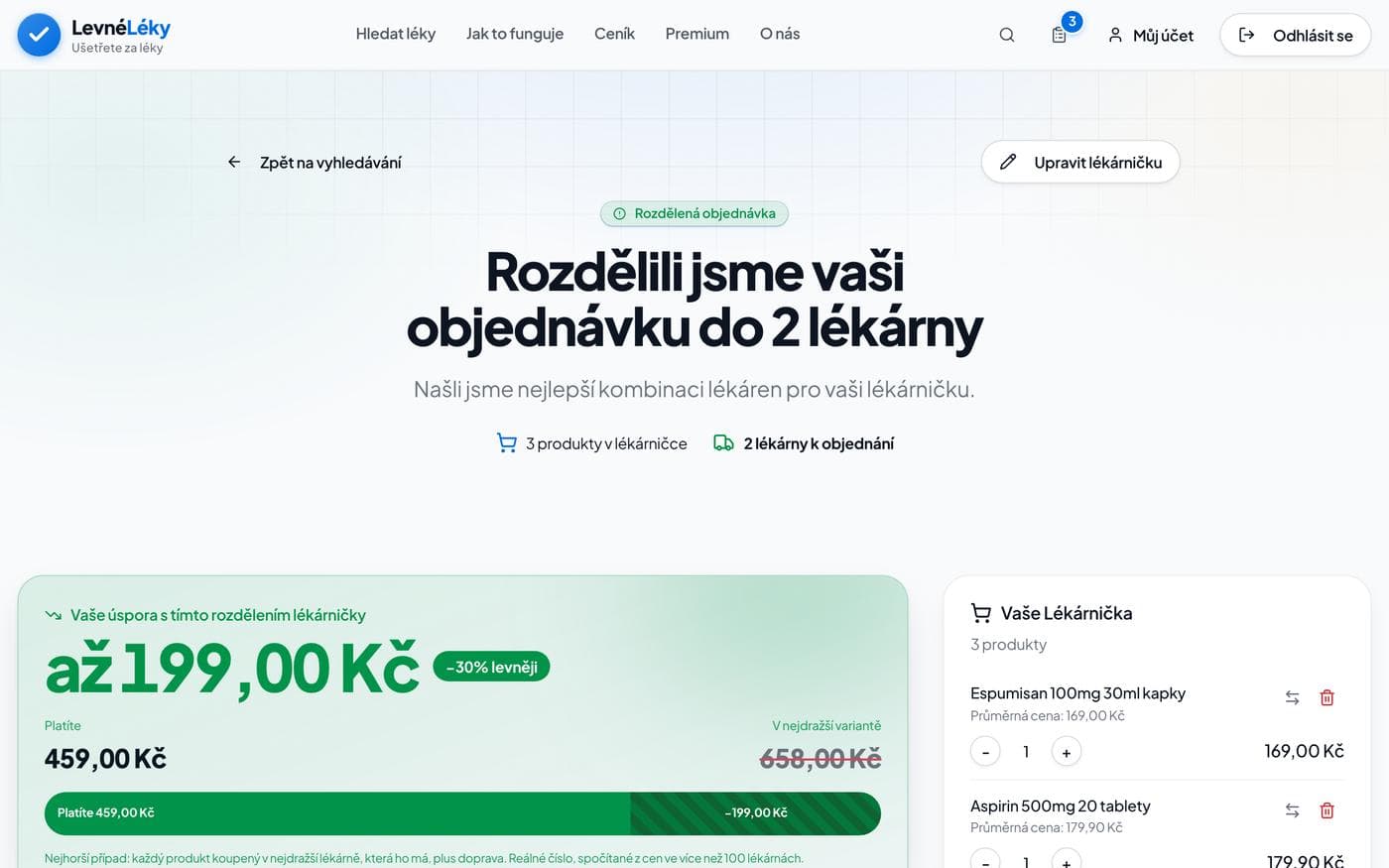 Porovnejte košík